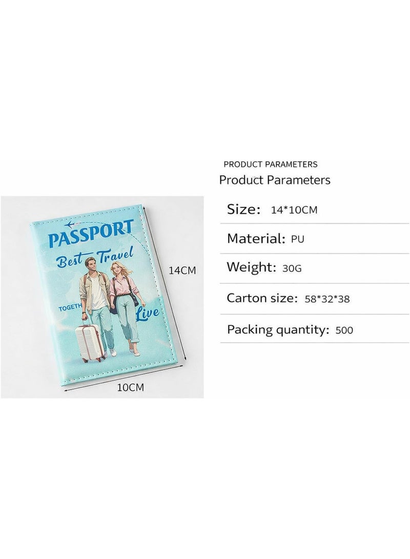 SHOWDAY Passport Holder Cover for Men & Women, PU Leather Travel Passport Case with Card Slots, Lightweight Protective Passport Wallet, Cute Travel Design - Image 4