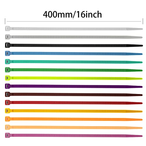 XINGO 100PCS Cable Zip Ties Heavy Duty, Premium Nylon Plastic Wire Ties with 50 Pounds Tensile Strength, Self-Locking Black Nylon Zip Ties for Indoor and Outdoor (16 inch, Brown) - Image 4