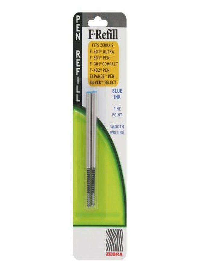 Zebra Pen Refill for F301, F301 Ultra, F402, 301A, Spiral Ballpoint, Fine, Blue, 6/Pack