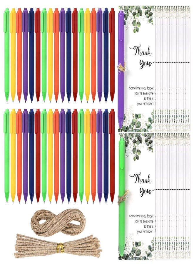 JIANTA 36 Sets Employee Appreciation Gifts Pens, Thank You Gifts Retractable Ballpoint Pen with Greeting Card, Team Inspirational Ballpoint Pen for Teacher Coworker Student Volunteer Nurse - Image 1