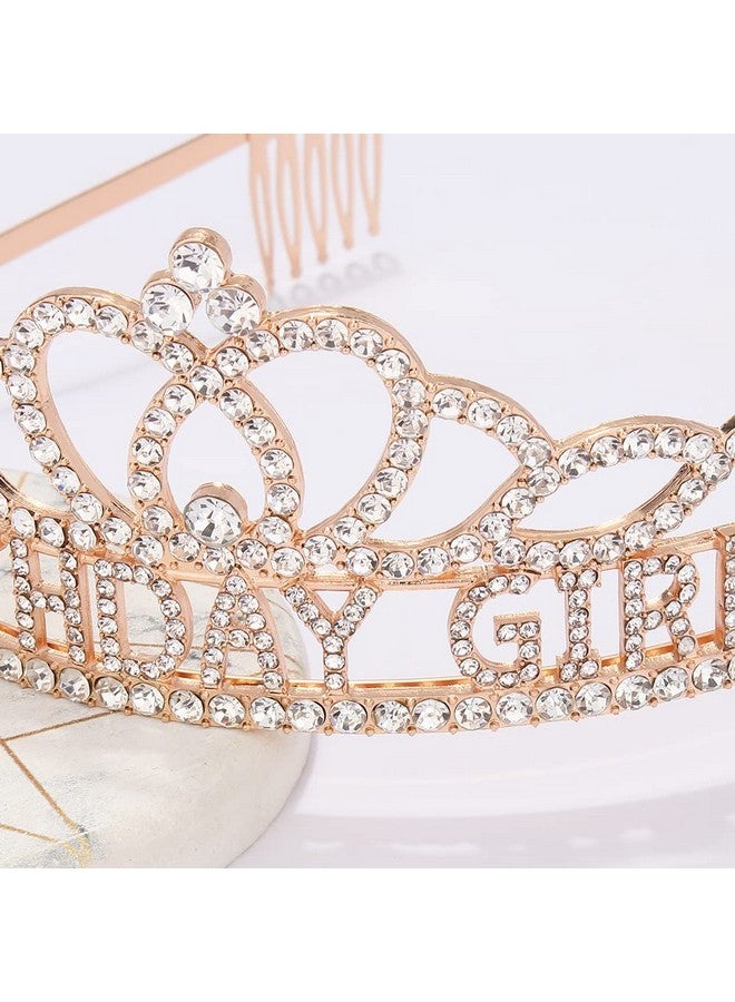 AOPRIE Diane Birthday Crowns For Women Gold Tiaras For Girls Crowns For Girls Rhinestone Crystal Decor Headband - Image 5