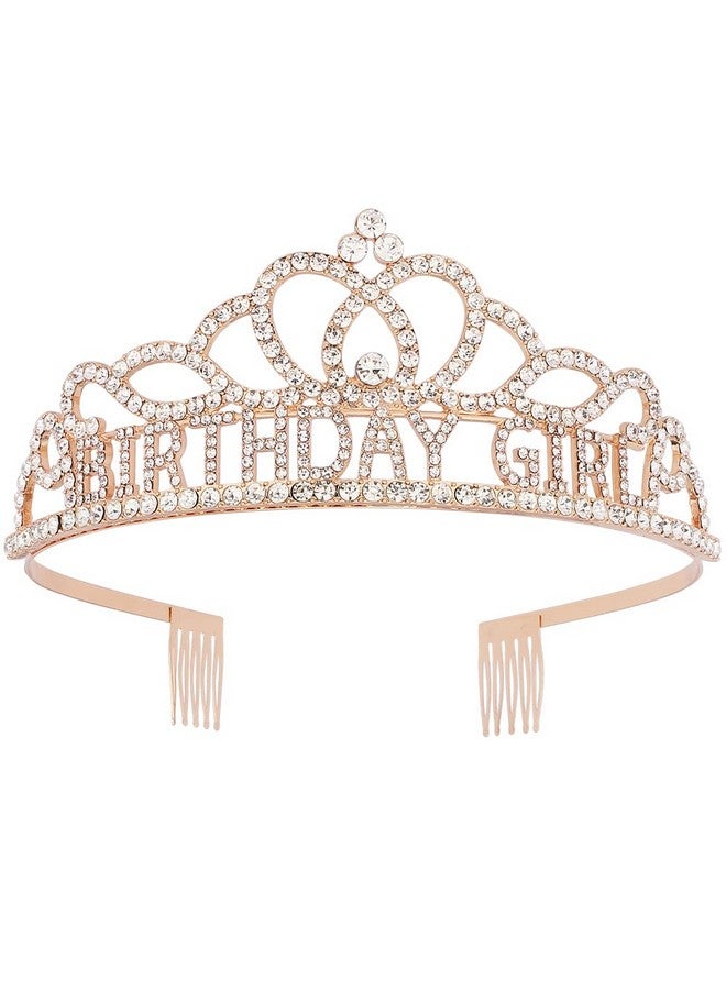 AOPRIE Diane Birthday Crowns For Women Gold Tiaras For Girls Crowns For Girls Rhinestone Crystal Decor Headband - Image 1