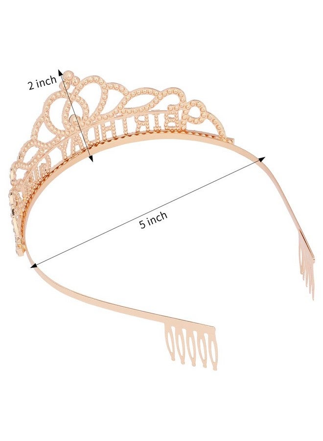 AOPRIE Diane Birthday Crowns For Women Gold Tiaras For Girls Crowns For Girls Rhinestone Crystal Decor Headband - Image 3