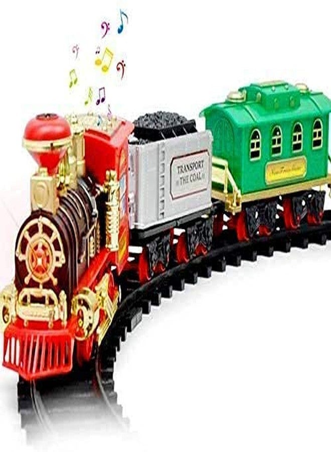 OANGO Choo Choo Train with Track, Super Train Toys Choo Choo Vintage Train with Smoke Toy Set, Sound and Real Smoke with Flashlight for Kids Aged 3 Years and Above (Multicolour) - Image 1