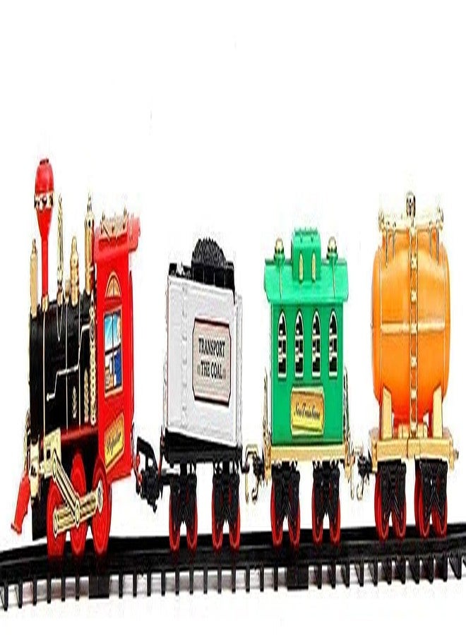 OANGO Choo Choo Train with Track, Super Train Toys Choo Choo Vintage Train with Smoke Toy Set, Sound and Real Smoke with Flashlight for Kids Aged 3 Years and Above (Multicolour) - Image 4