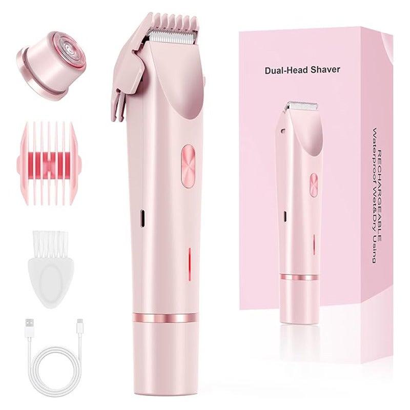 Waterproof Rechargeable Ladies Electric Shaver Dual Head Full Body Wet & Dry Hair Removal Razor - Image 5