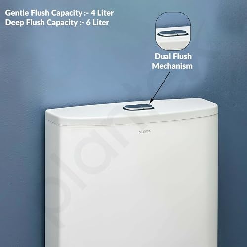 Plantex Dual Cistern Flush Tank/Polypropylene Flush Tank for Toilet with 10 Ltr Water Capacity/Western Toilet Flush Tank - Pack of 1 (White) - Image 3