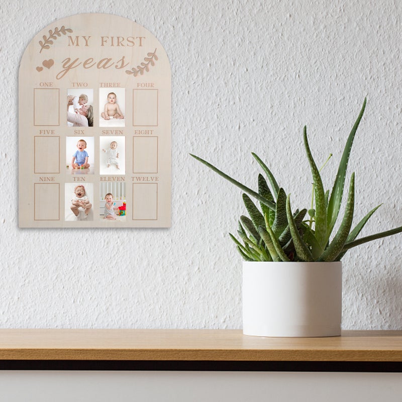 Baby First Year Photo Frame Newborn 12 Months Photo Board Photo Frame - Image 3