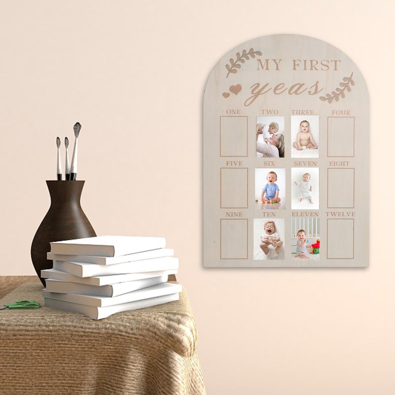 Baby First Year Photo Frame Newborn 12 Months Photo Board Photo Frame - Image 4