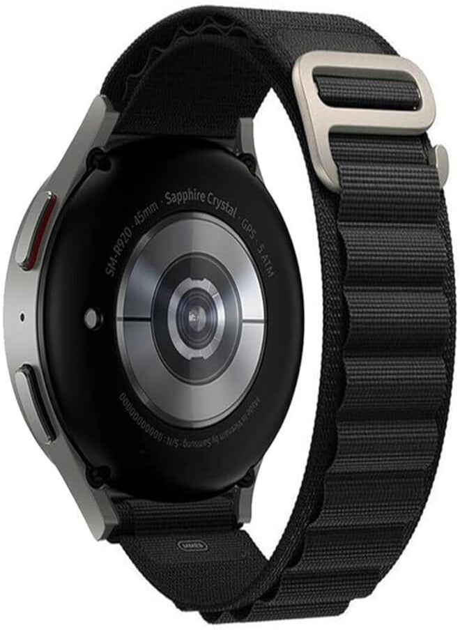 ZURCAS ZURCAS Compatible with Samsung Galaxy Watch 4/5/5 pro Band/Active 2 40mm 44mm band/Galaxy Watch 4 Classic 42mm 46mm/Watch 3 41mm, 20mm Stretch Nylon Metal Alpine Loop Woven Strap for Men Women 