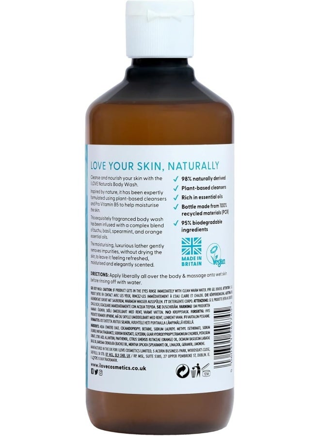 I Love Naturals Bergamot & Seaweed Body Wash | 500ml | Refreshing, Vegan Formula | Sulfate-Free & Energizing Cleanser - Image 2