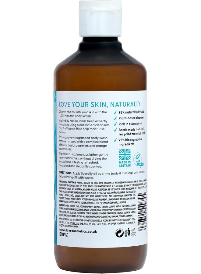I Love Naturals Bergamot & Seaweed Body Wash | 500ml | Refreshing, Vegan Formula | Sulfate-Free & Energizing Cleanser - Image 3
