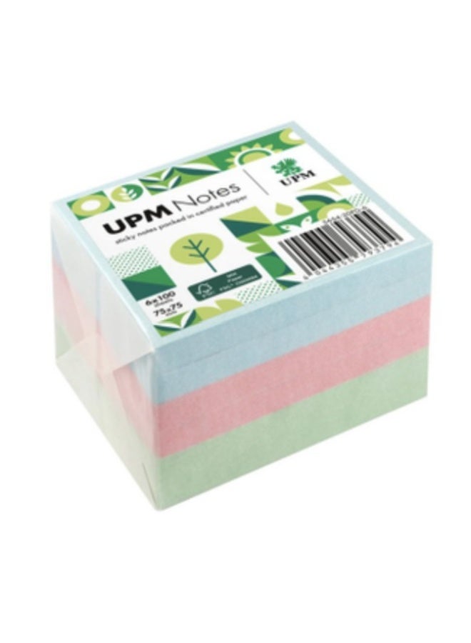 UPM - STICKY NOTE, 75x 75 mm, Pastel color, (Environmentally friendly) - 600Sheets