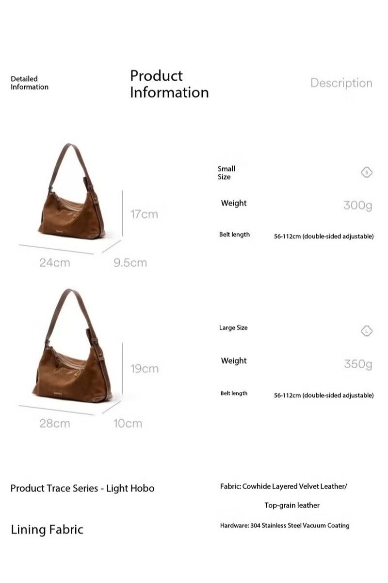 سونغمونت **حقيبة هوبو صغيرة من سونغمونت من الجلد الإبلوش - حقيبة كتف يومية للنساء** - Image 5