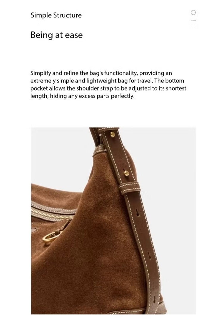 سونغمونت **حقيبة هوبو صغيرة من سونغمونت من الجلد الإبلوش - حقيبة كتف يومية للنساء** - Image 3