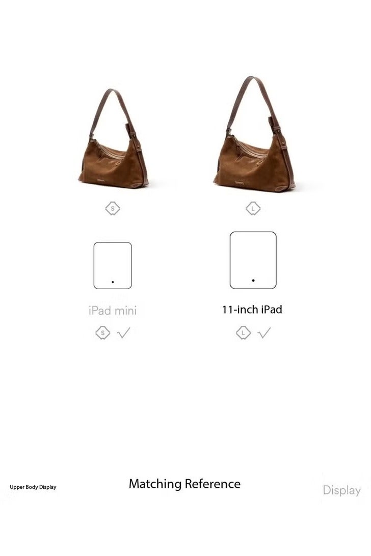 سونغمونت **حقيبة هوبو صغيرة من سونغمونت من الجلد الإبلوش - حقيبة كتف يومية للنساء** - Image 4