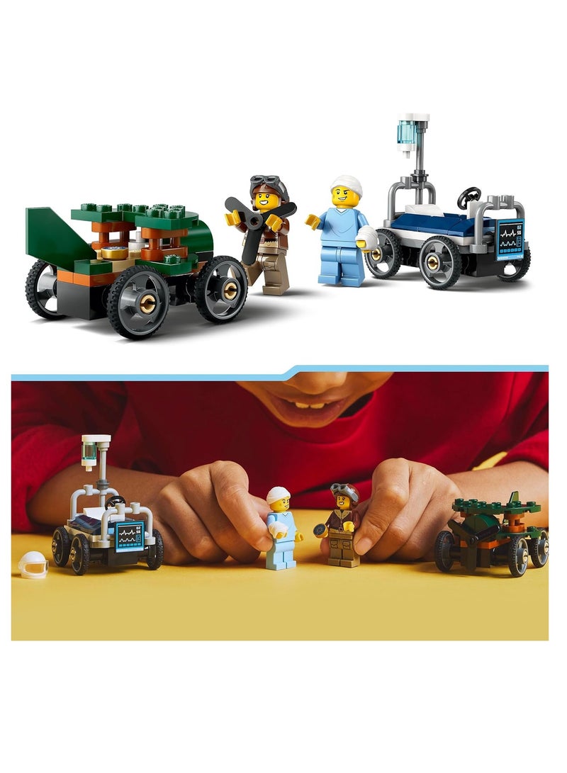 LEGO Aeroplane VS Hospital Bed Race Car Pack Toys - Building Set Includes 2 Minifigures - 60459 - Image 3