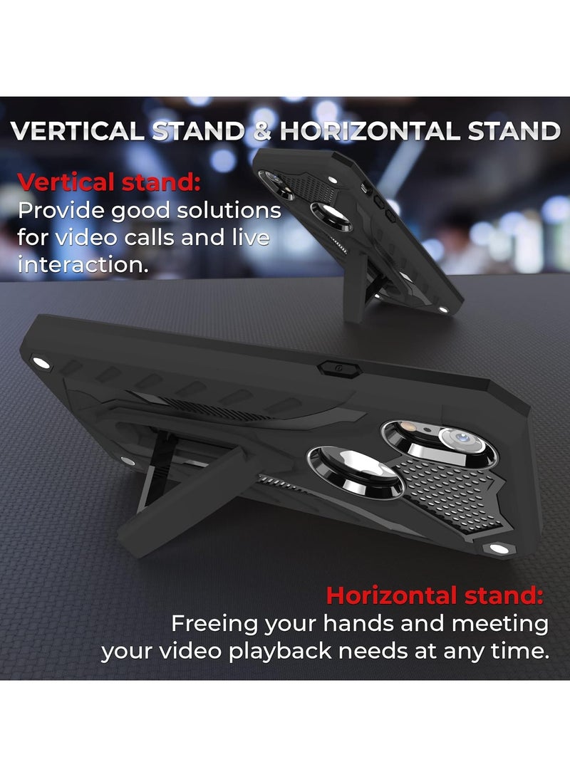 Bills iPhone XR Premium Armor Case Built-In Kickstand - Military-Grade Shockproof Protective Cover with Reinforced Corners (Black) - Image 3