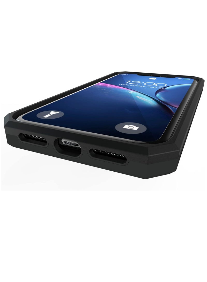 Bills iPhone XR Premium Armor Case Built-In Kickstand - Military-Grade Shockproof Protective Cover with Reinforced Corners (Black) - Image 2