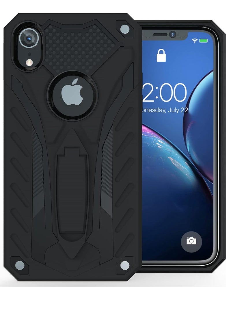Bills iPhone XR Premium Armor Case Built-In Kickstand - Military-Grade Shockproof Protective Cover with Reinforced Corners (Black) - Image 1
