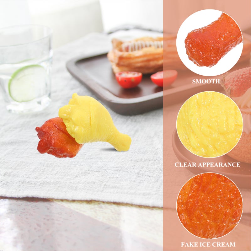 2pcs Realistic Fake Chicken Drumstick Prop: Pretend Play Food Model - Simulated Food Model For Photography Party Display Restaurant - Image 2
