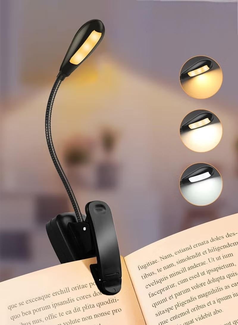 Book Light,LOOPITYS Reading Book Clip Light, 9 Modes, LED Clip Reading Light, Eye-Care USB Rechargeable Reading Lamp for Kids, Flexible Clip-on Book Light for Reading in Bed，desk lamp - Image 1