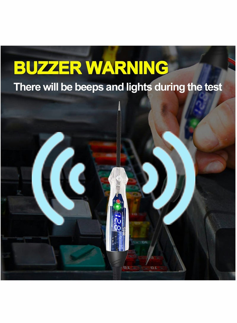 Loquat Premium LED Bulb Automotive Circuit Tester, 4-60V Test Light with 102 Inch PU Extended Spring Wire, Sharp Hard Steel Probe Vehicle Circuits Low DC Voltage Tester - Image 3