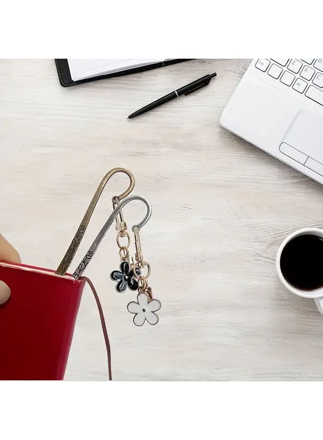 Silvery Alloy Bookmark Keyring Holder for Books Ereaders Tablets Gift for Readers - Image 1