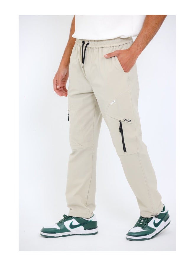 WHITE RABBIT Slip On Plain Beige Practical Joggers  - Image 2