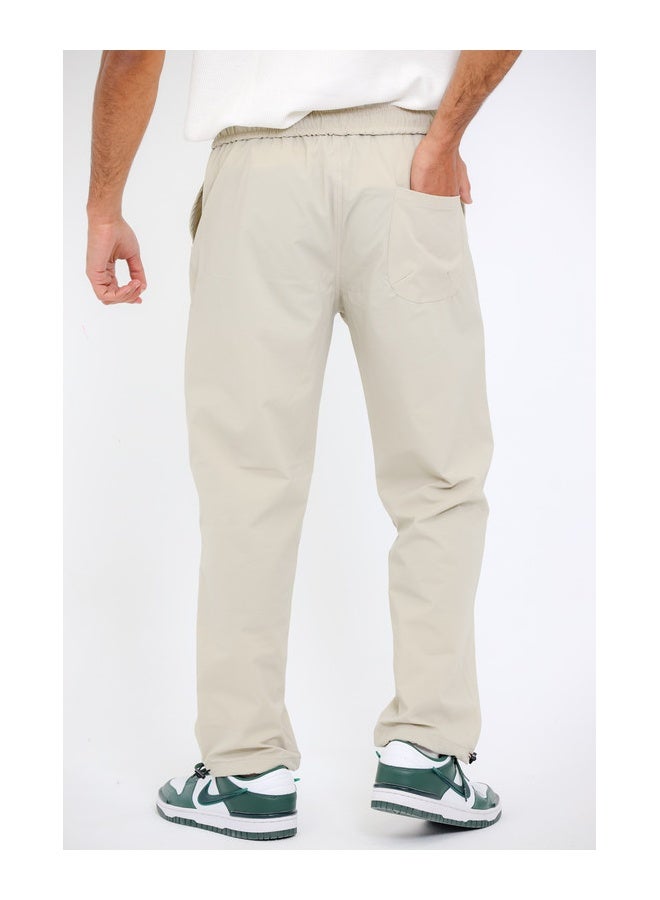 WHITE RABBIT Slip On Plain Beige Practical Joggers  - Image 3