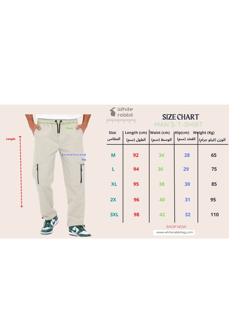 WHITE RABBIT Slip On Plain Beige Practical Joggers  - Image 5