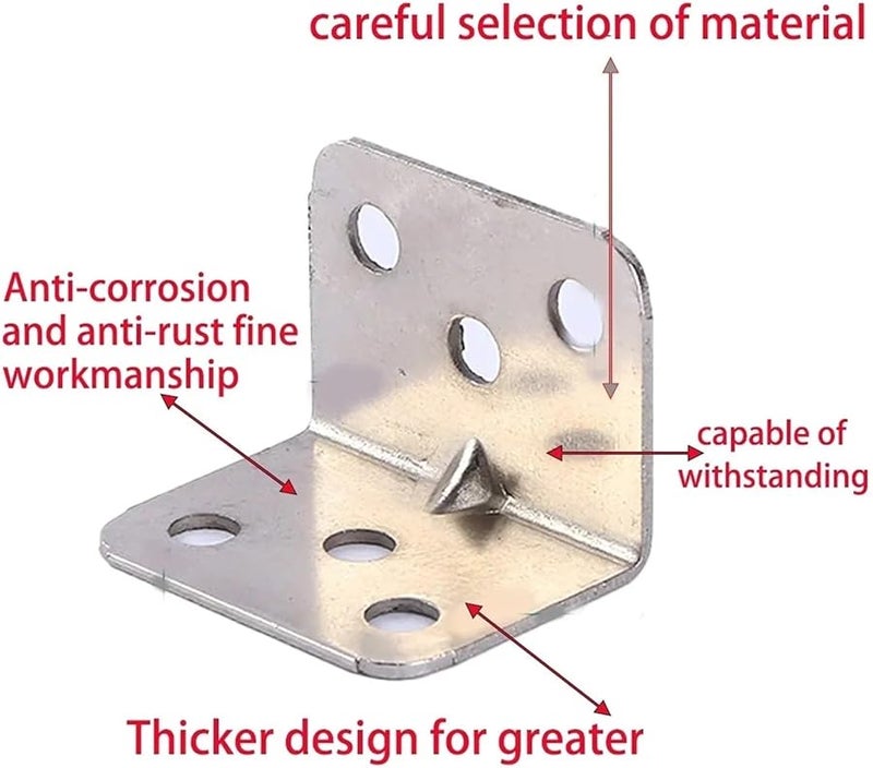 100pcs L Bracket 90 Degree Angle Iron Connector Plate For Furniture Shelves Table Chair Cabinet Wardrobe - Image 4