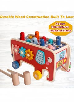 Lee Yon Wooden Hammering and Pounding Toys For Toddlers Educational Wooden Toy for Boys Girls Birthday Gift,Whack a Mole Game for Toddlers,Xylophone Gopher, Mouse and Hamster, Gift for 3+ Years， Multicolour  - Image 4