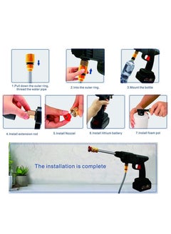 ELTRAZONE 48V Cordless Portable Washer Electric High Pressure Cleaner Machine 200W 30 Bar Lithium Handheld Car Cleaning Device With Foam Generator Nozzle Water Pump  - Image 4