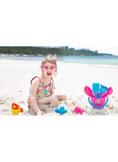 Storio Storio Beach Sand Toys Castle Play Set with Fish, Crab Moulds for Kids & Toddlers, Useful for Gardening & Outdoor Tool Kit (JCB Construction Theme), Multicolor  - Image 5