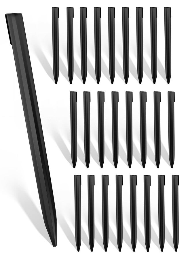 Worth Landscape Edging Stakes, 26Pcs 8Inch Corrugated Metal Garden Stakes Steel Bender Board Anchoring Spikes, Black - Image 1