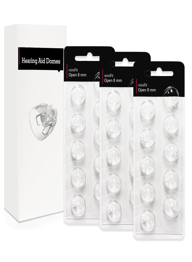 Phirunty Open 8mm-Hearing Aid Domes for Oticon Minifit, Oticon Hearing Aid Supplies, Replacements Parts Accessories Universal Oticon Domes for Hearing Aids Cleaning Kits (30 Pcs) - Image 1