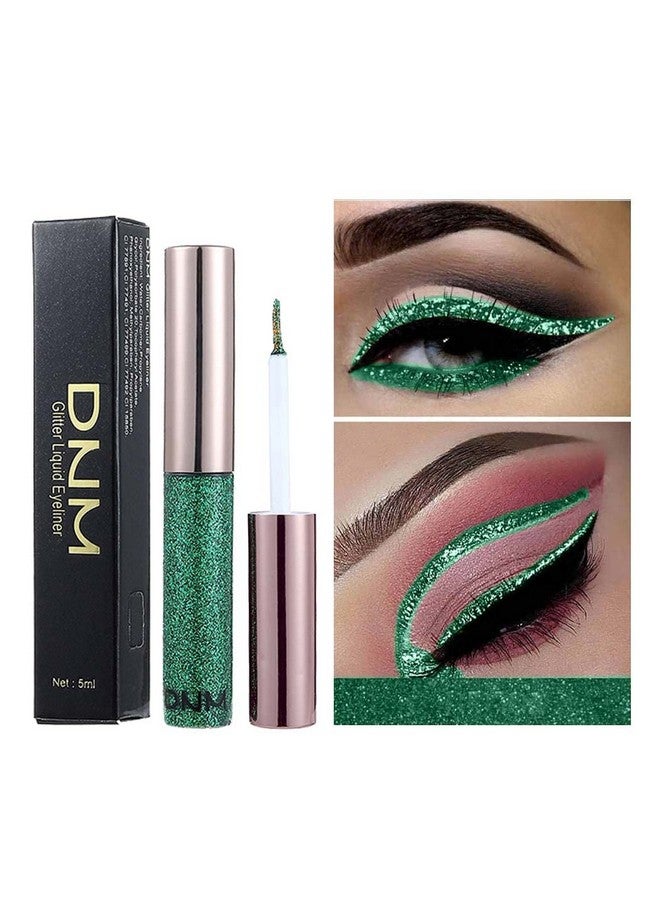 EDAN Ta Glitter Liquid Eyeliner Shimmer Eye Liner Colorful Eye Makeup Metallic Eyeliner Cosmetics Make Up For Parties Cosplay Eye Makeup Pack Of 1 (Green 7) - Image 2