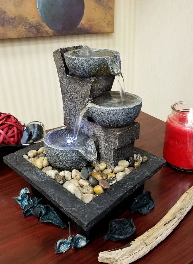 Danner Manufacturing, Inc., Aura Meditation Fountain with 3 Tiered LED Waterfall, Pack of 1, 03801 - Image 2