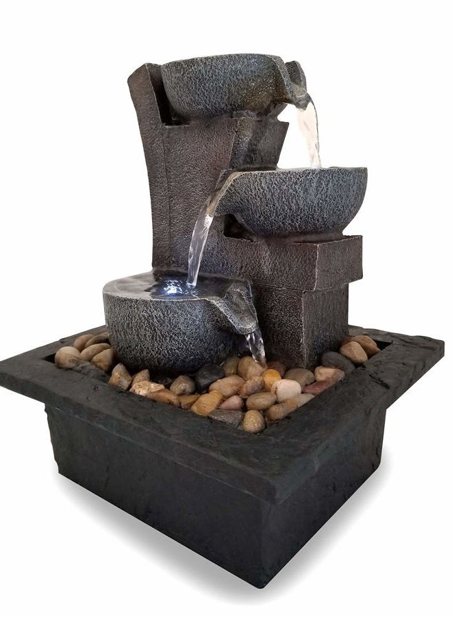 Danner Manufacturing, Inc., Aura Meditation Fountain with 3 Tiered LED Waterfall, Pack of 1, 03801 - Image 3