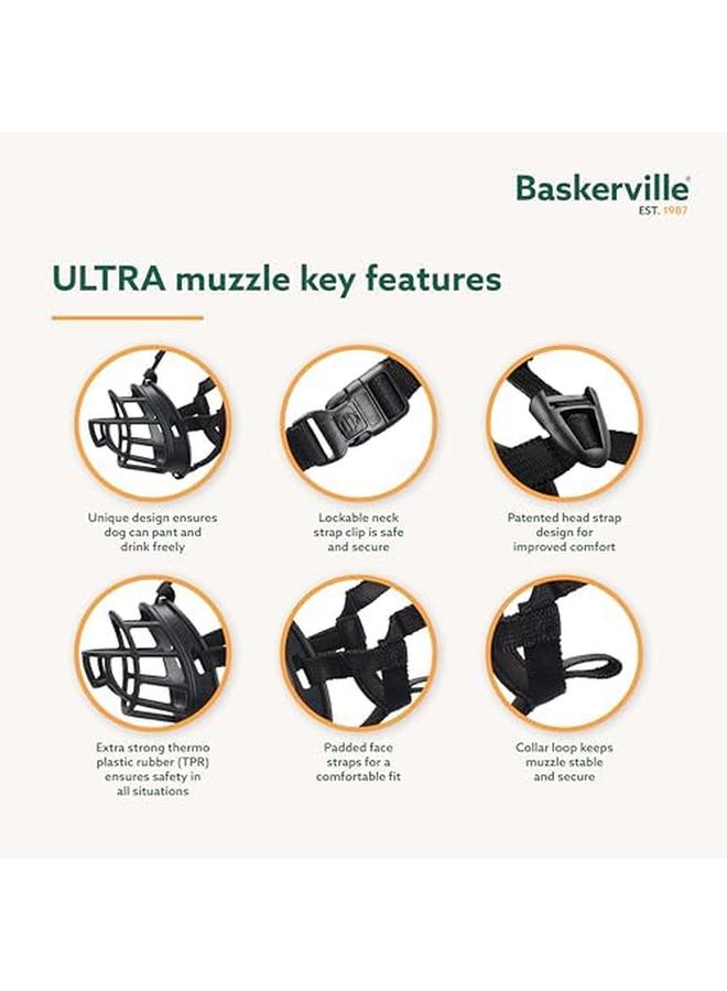 Company of Animals Ultra Muzzle Patented Humane Design Breathable Dog Can Pant And Drink Adjustable Padded Dog Training Muzzle For Large Dogs Prevents Biting Wildlife Scavenging Size 5 Black - Image 2