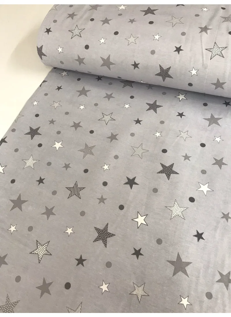 Bebek Özel Baby Special Cotton Baby and Kids Fitted Sheet Wonderful Gray Stars 90X190