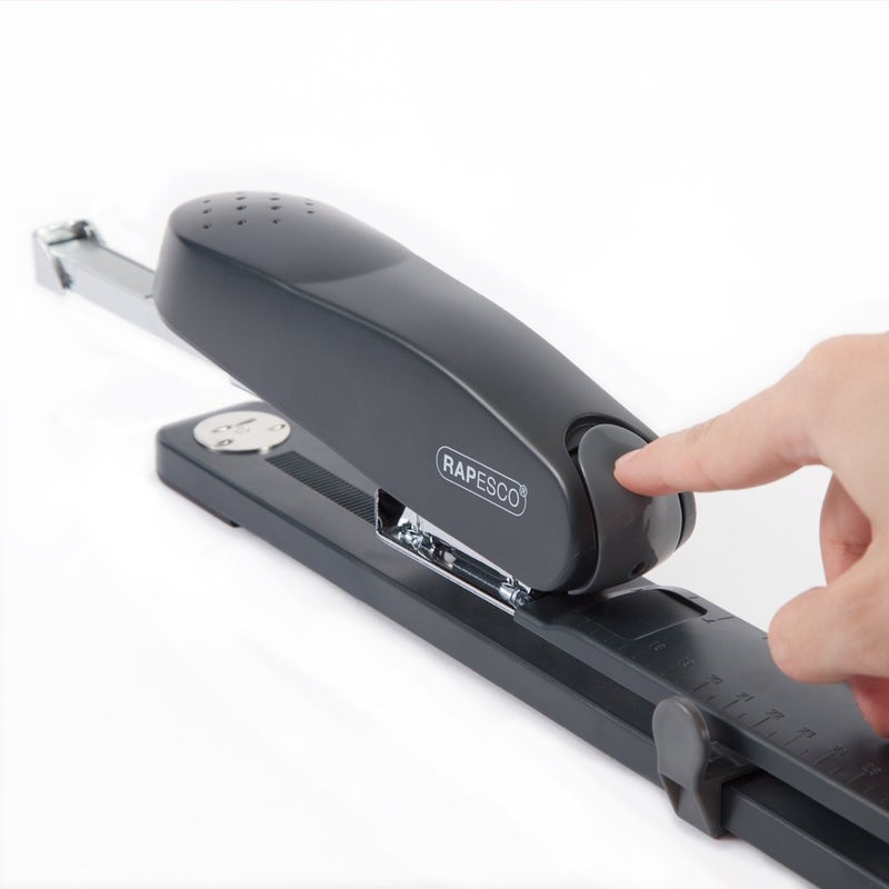 Rapesco Long Reach 790 Stapler, 50-Sheet Capacity, 11-13/16" Throat Depth (R79026A3), Grey - Image 3