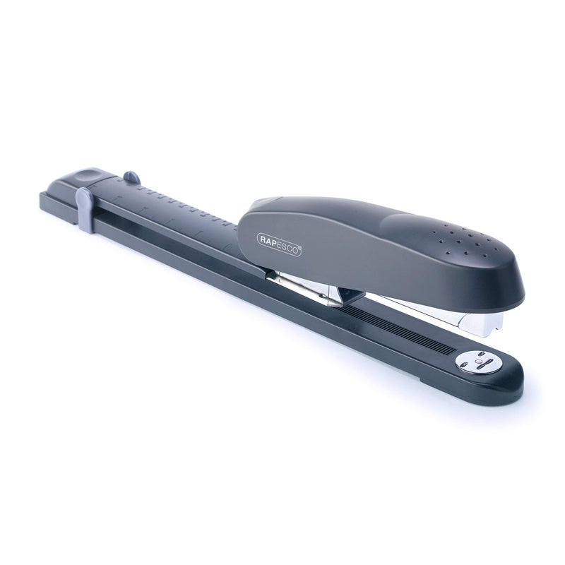 Rapesco Long Reach 790 Stapler, 50-Sheet Capacity, 11-13/16" Throat Depth (R79026A3), Grey - Image 1