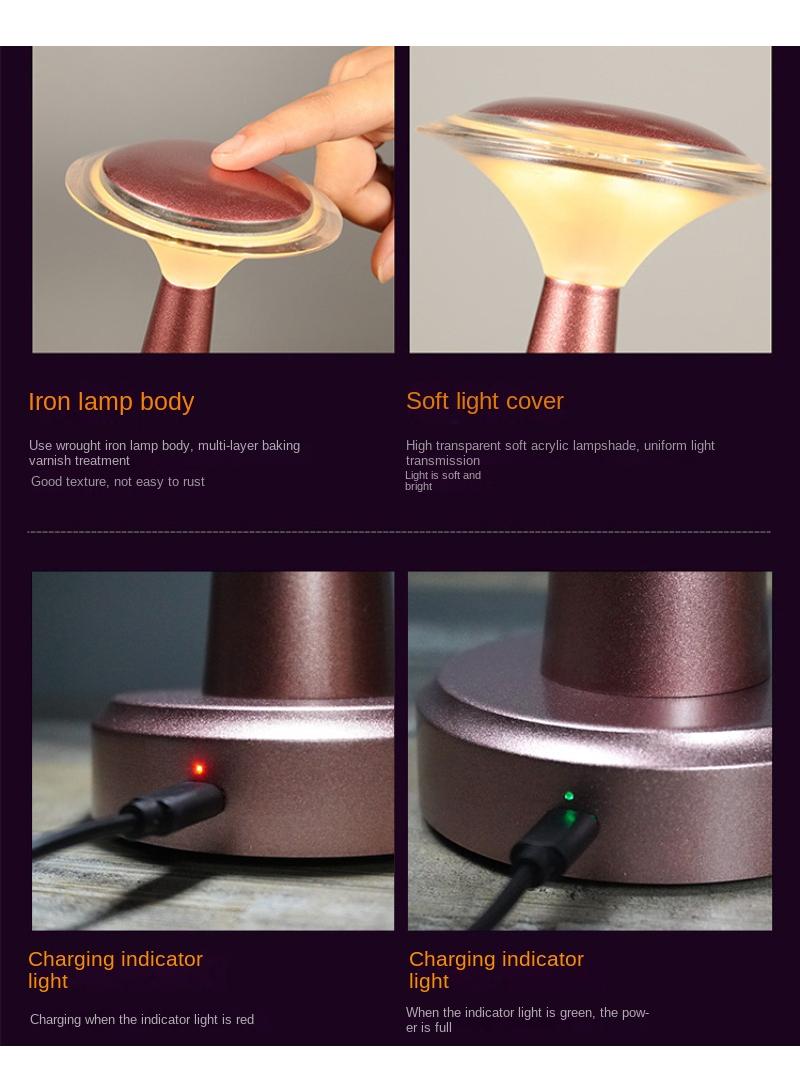 Rechargeable restaurant table lamp home decoration atmosphere small night red - Image 4