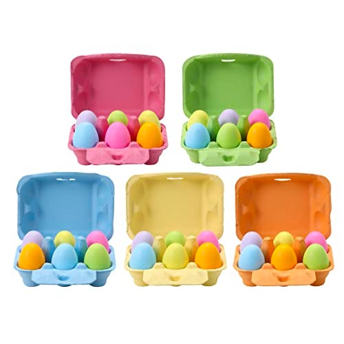 LayHyand Colored Half Dozen Egg Cartons 20 Pcs Set, Natural Pulp Paper Egg Cartons 6 Count for Chicken Eggs Reusable, Blank Colorful Easter 5 Color Storage Tray for Hold Up to Six 6 Egg Holder Basket Cardboard - Image 5