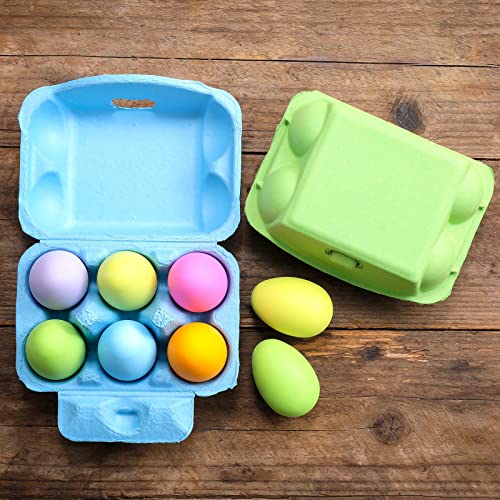 LayHyand Colored Half Dozen Egg Cartons 20 Pcs Set, Natural Pulp Paper Egg Cartons 6 Count for Chicken Eggs Reusable, Blank Colorful Easter 5 Color Storage Tray for Hold Up to Six 6 Egg Holder Basket Cardboard - Image 3