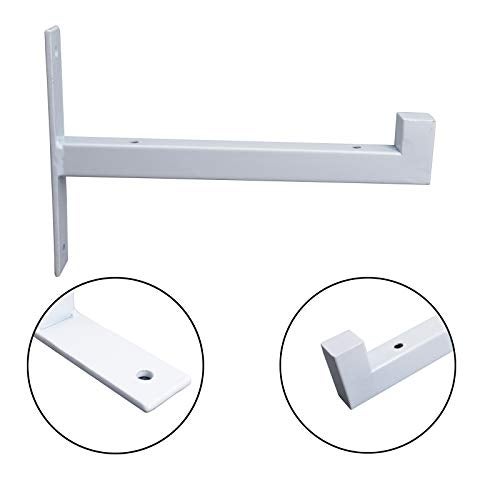 OVOV 2 Pcs Metal Shelf Brackets Heavy Duty Industrial Wall Mounted Floating Shelf Brackets (White) 12" - Image 4