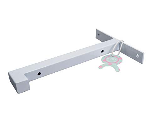 OVOV 2 Pcs Metal Shelf Brackets Heavy Duty Industrial Wall Mounted Floating Shelf Brackets (White) 12" - Image 5