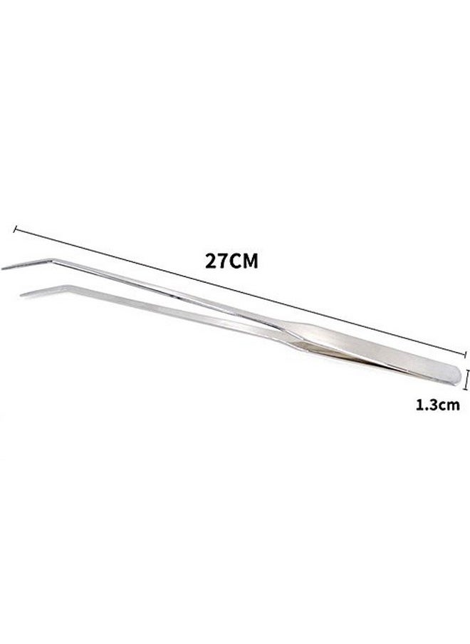 Sage Square Jumbo Size 27cm Stainless Steel Curve Tweezer/Clipper/Tong Scissor for Maintenance of Planted Aquarium or Reef Aquarium Tool Plier for Fish Tank 